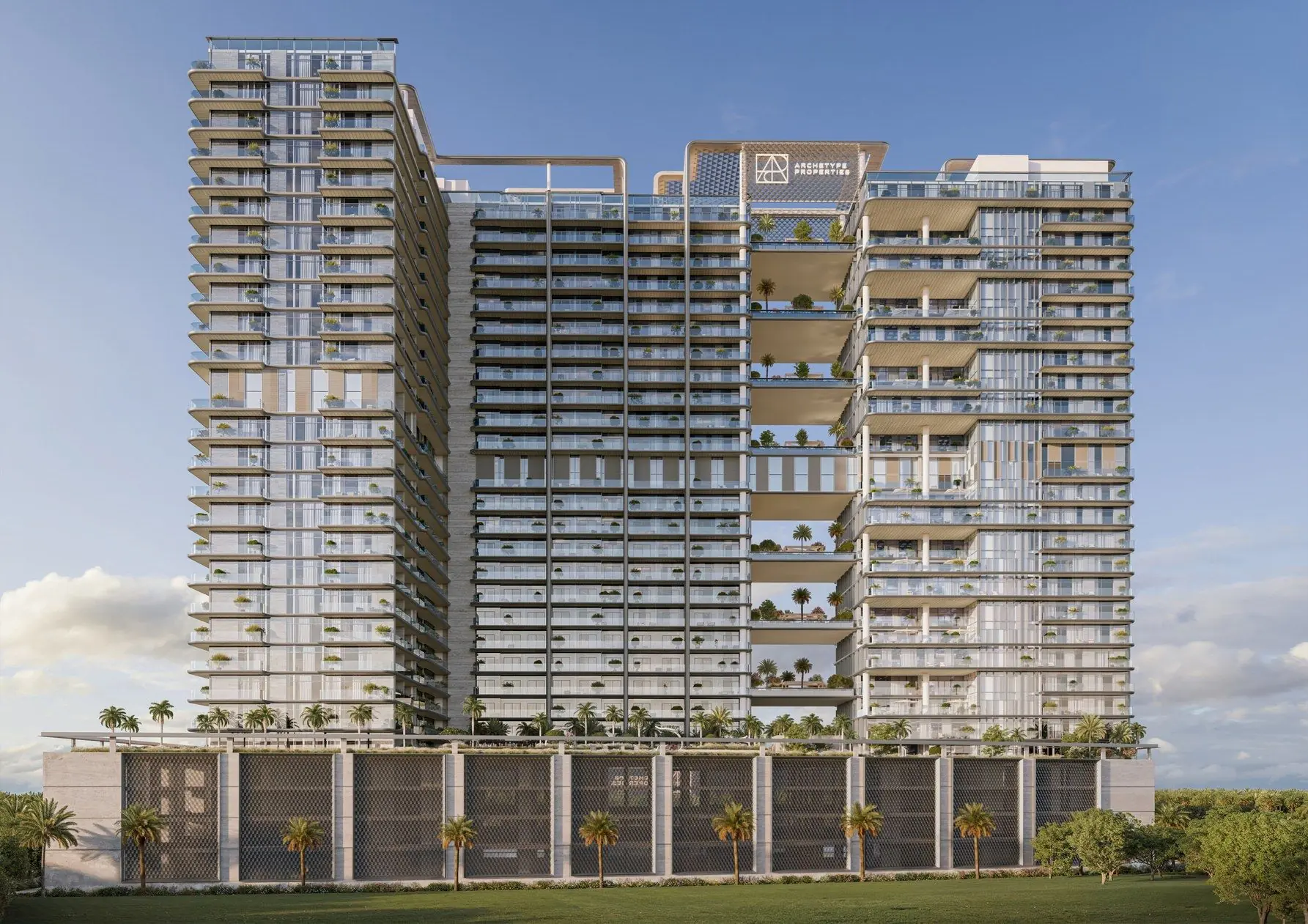 Archetype Central, Majan, Dubai: Front elevation